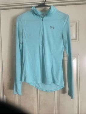 Under Armour Women's Aqua Blue Quarter-Zip Workout Pullover